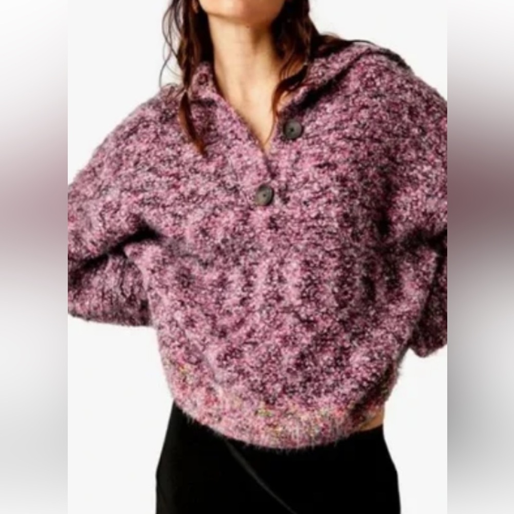 Free People Textured Purple‎ Cardigan women size xs